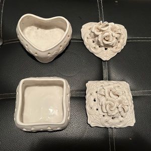 Heart and square jewlery box with lid GLASS